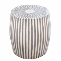 Grey stripe bone inlay stool