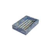 Bone Inlay Navy Stripe Mini Tray