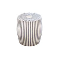 Stripe grey drum stool
