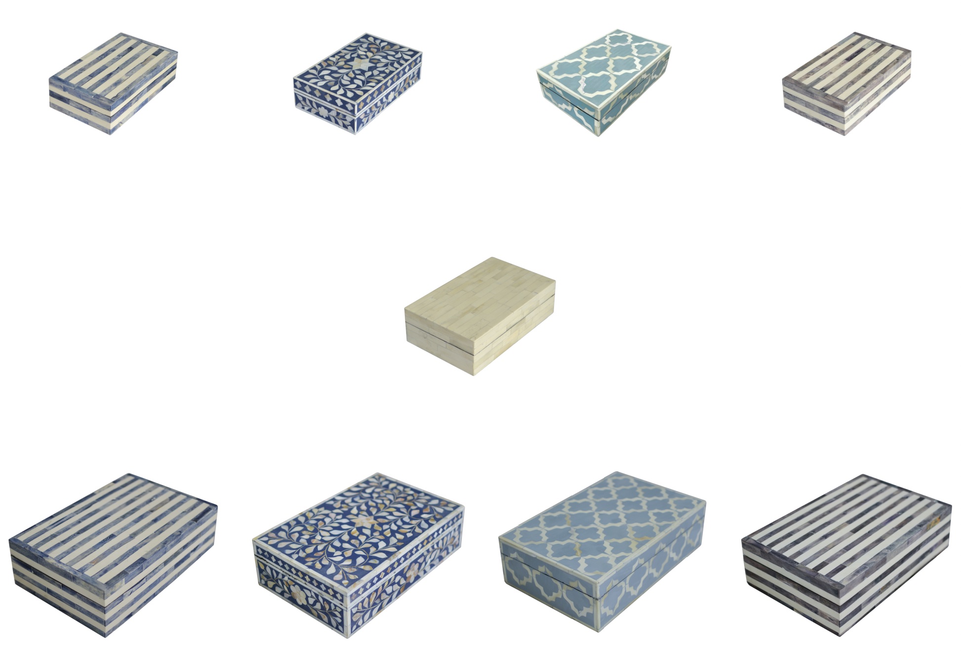Bone inlay boxes