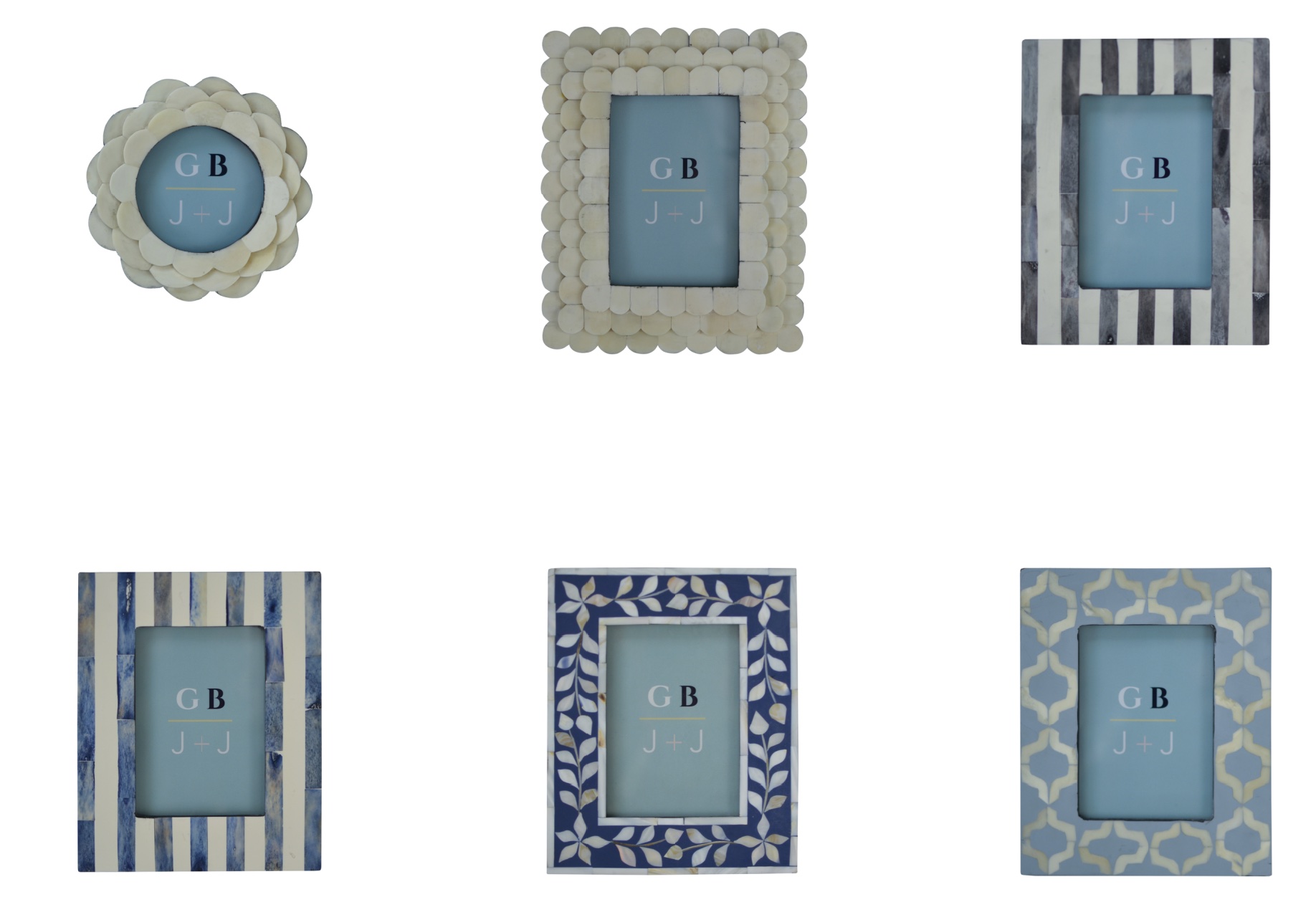 Bone inlay photo frames