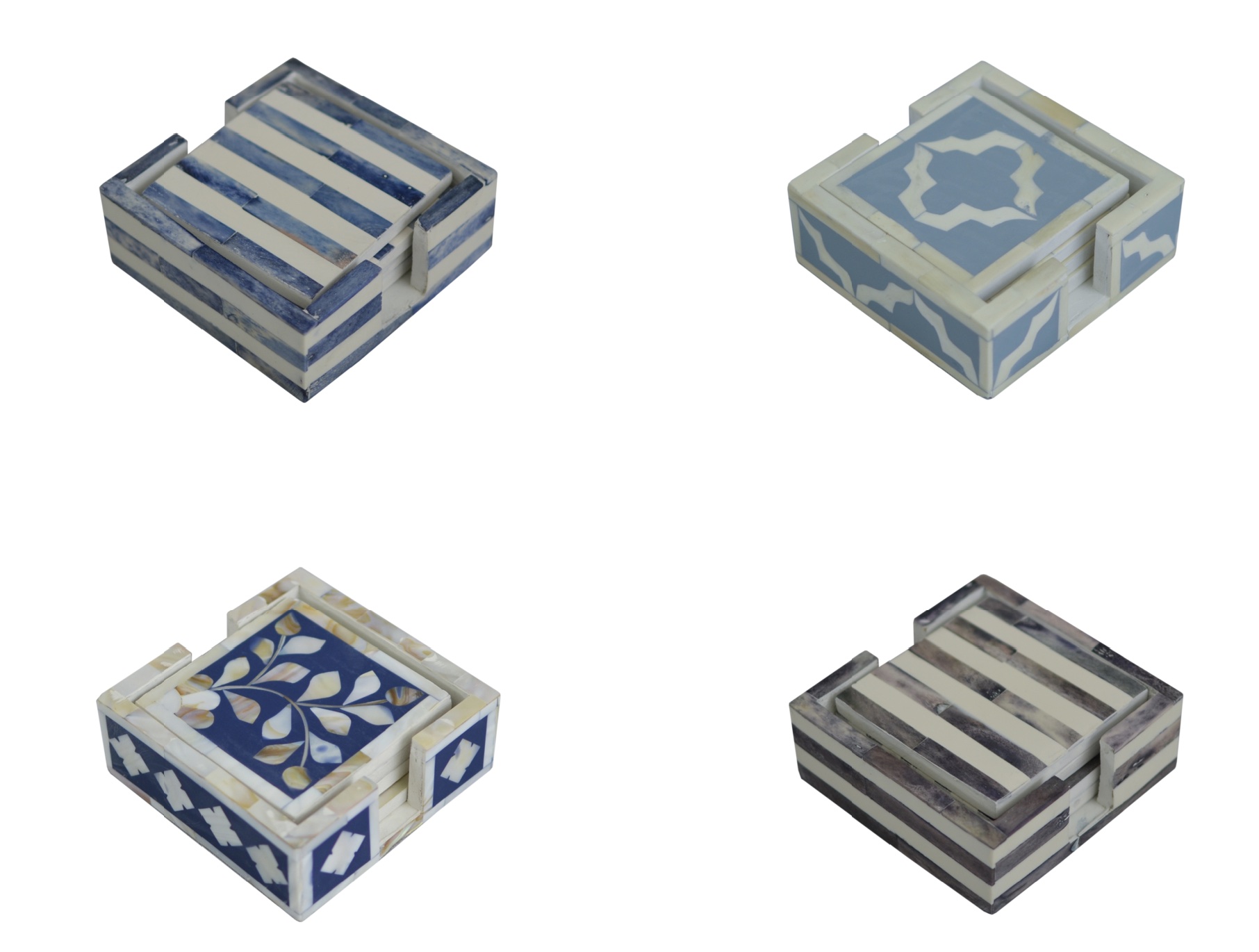 Bone inlay coasters