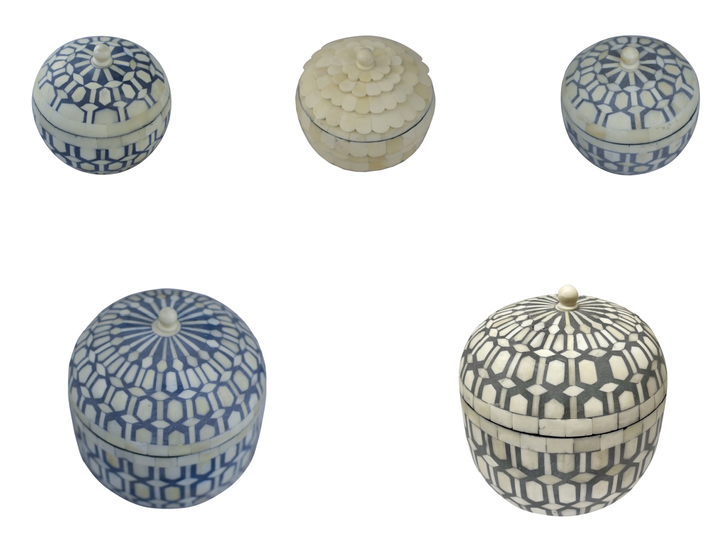 Bone inlay canister boxes