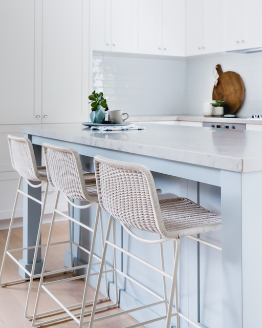 Barstools in a coastal kitchen