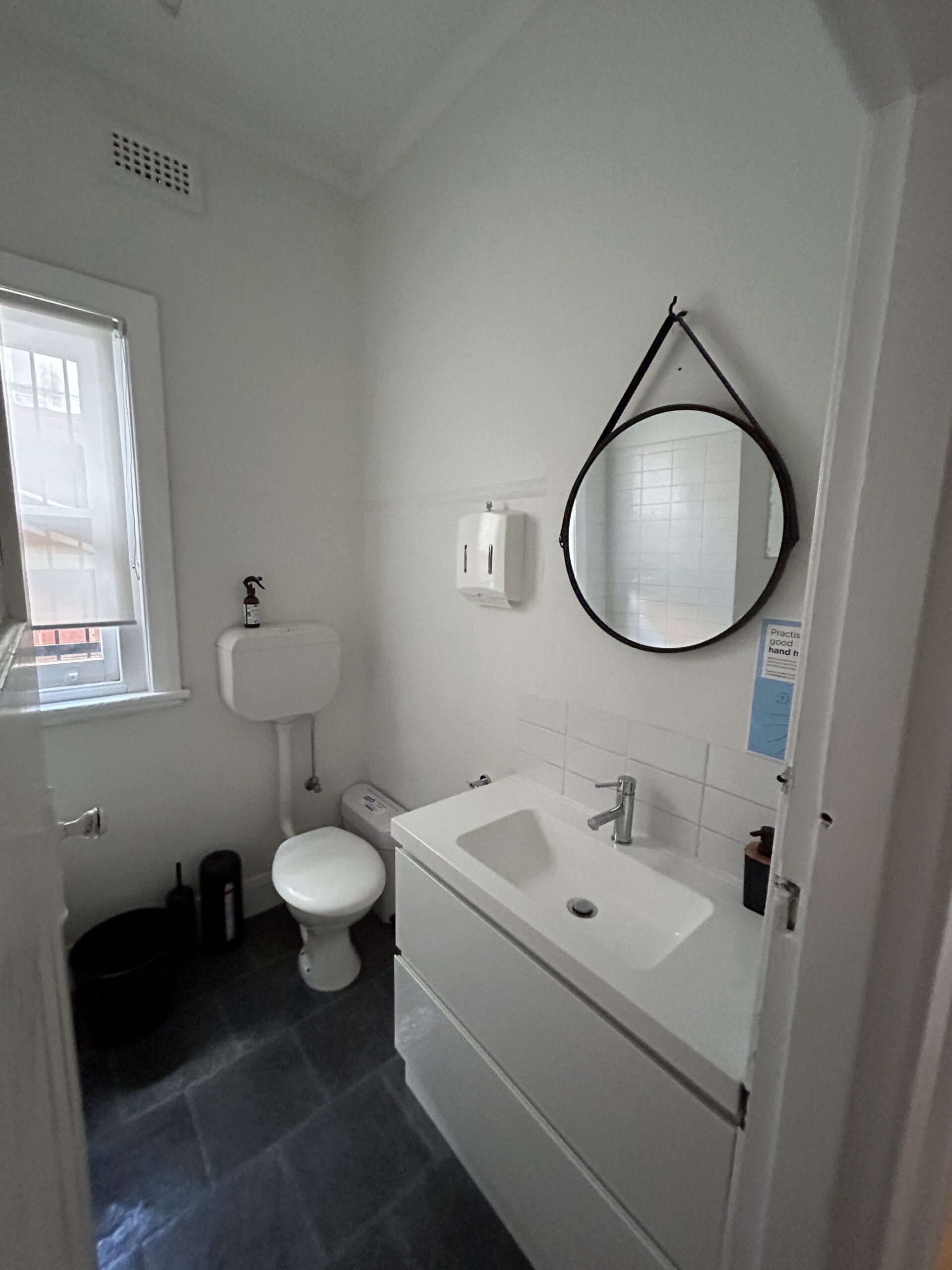 The bathroom before I decorated it