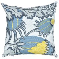 Blue Botanical Leaf Cushion