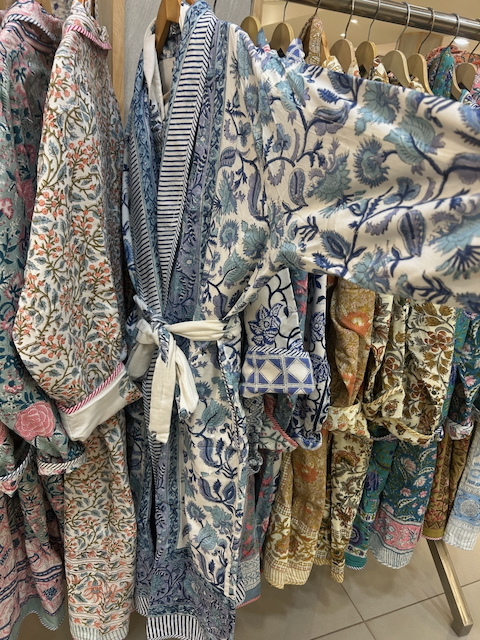 Block printed robe