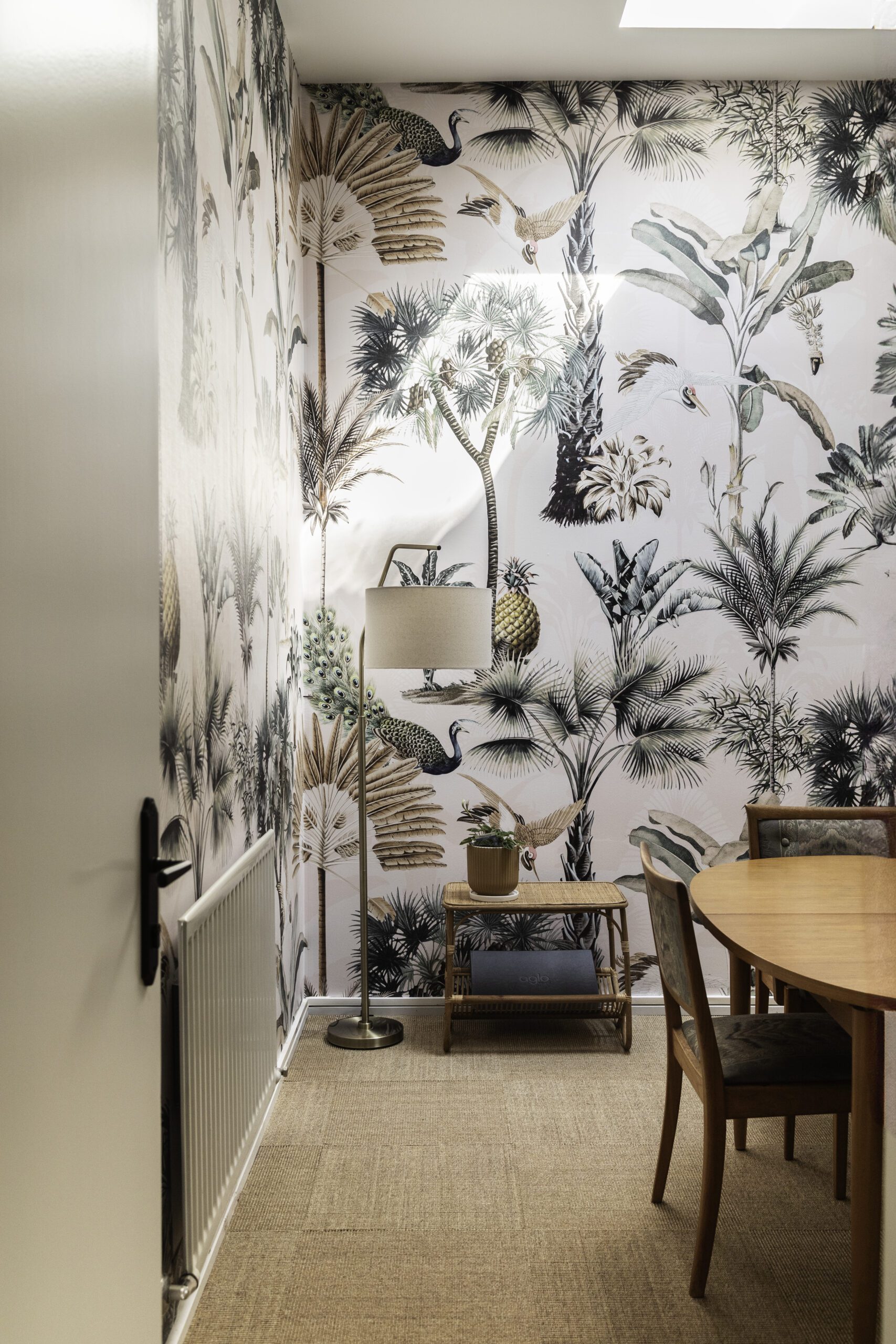 Tropical wallpaper in our office transformation