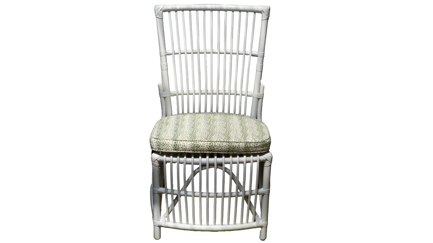 Providence Rattan Dining Chair with Green Spot Cushion