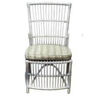 White rattan dining chair