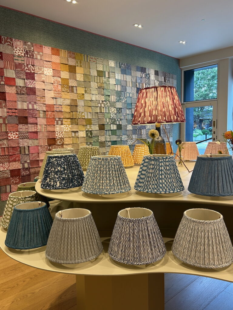 Pleated lampshades were one of the top 5 interior design trends seen.