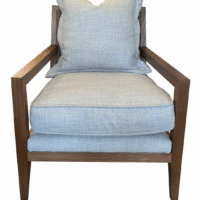 Arm chair with custom duck egg blue cushion